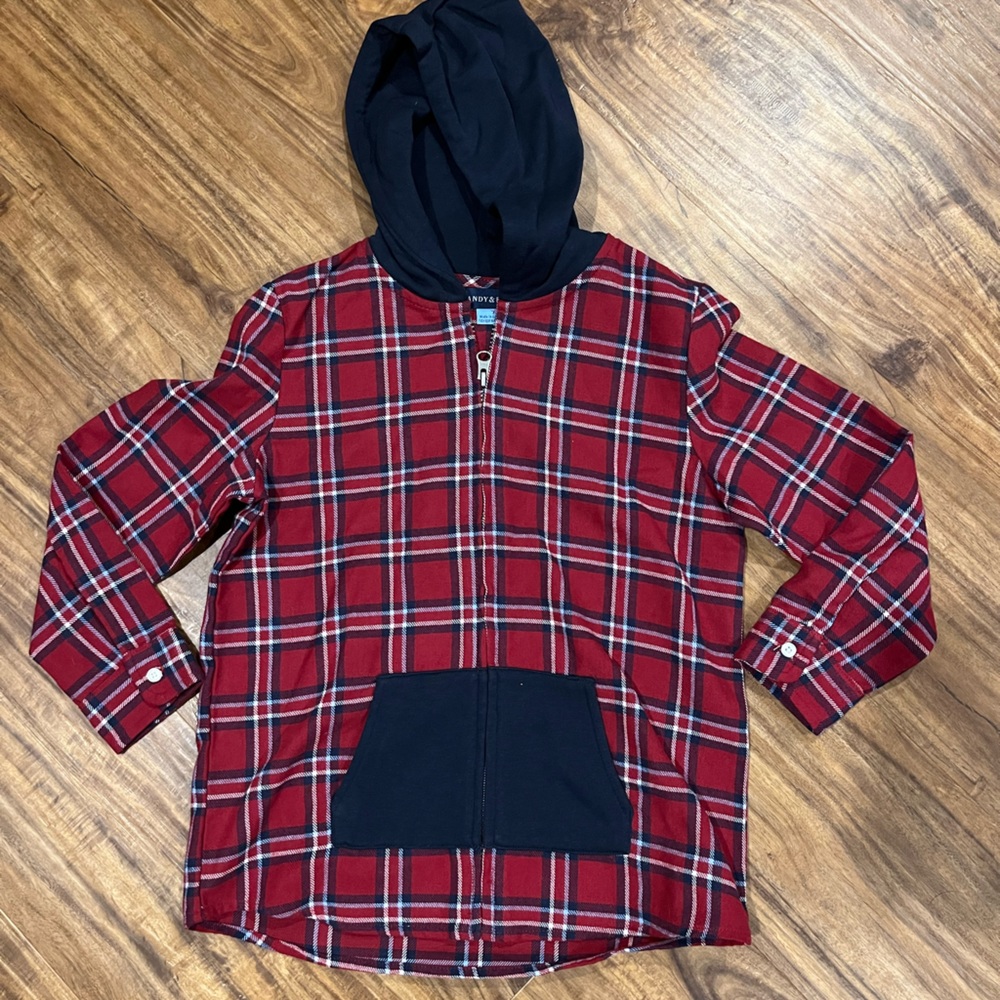 Boys zip up flannel NWOT